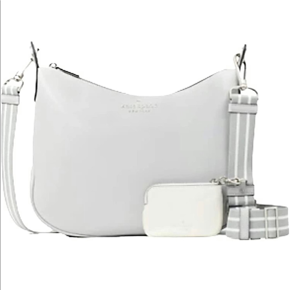 NWOT: Kate Spade Rosie Crossbody Bag Zip Pouch Moonlight Pebbled Leather